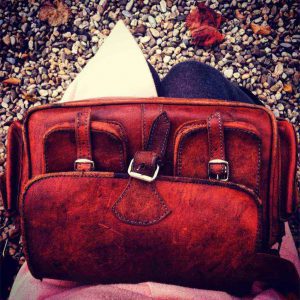 a bag, closely resembling a dog's face